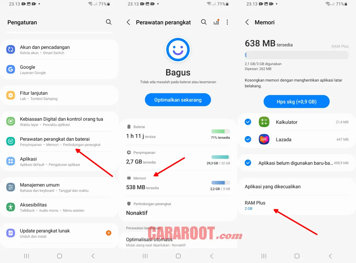 Cara Mengaktifan RAM Plus di Samsung A04